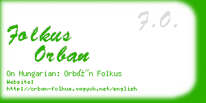 folkus orban business card